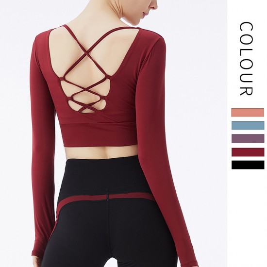 Onebas Yoga Fitness Wear With Pink Comfort Backless Sports Top 3 Colors
