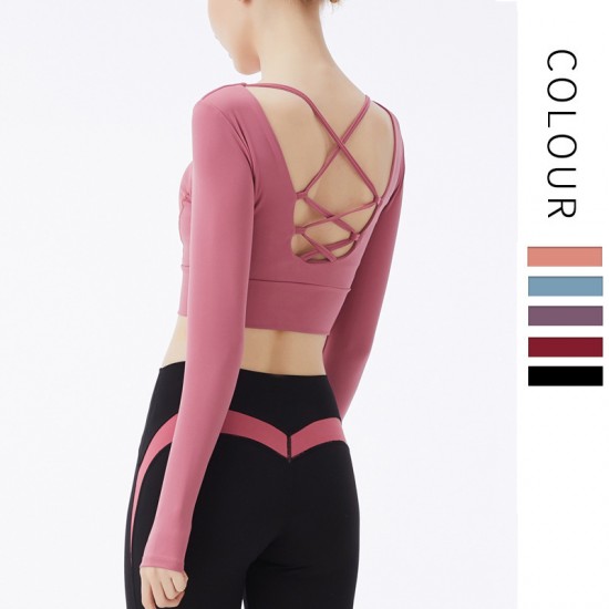 Onebas Yoga Fitness Wear With Pink Comfort Backless Sports Top 3 Colors