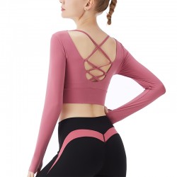 Onebas Yoga Fitness Wear With Pink Comfort Backless Sports Top 3 Colors