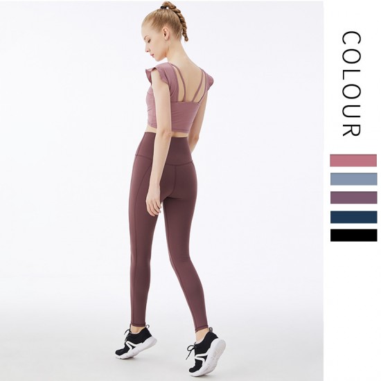 Onebas Yoga Fitness Wear With Pink Sports Top 5 Colors