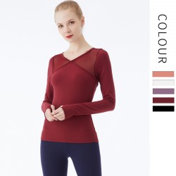 Onebas Yoga Fitness Wear With Purple Black Long Sleeve Leggings 4 Colors