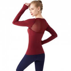 Onebas Yoga Fitness Wear With Purple Black Long Sleeve Leggings 4 Colors