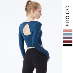 Onebas Yoga Fitness Wear With Purple Pink Long Sleeve Leggings 4 Colors