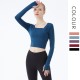 Onebas Yoga Fitness Wear With Purple Pink Long Sleeve Leggings 4 Colors