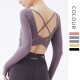 Onebas Yoga Fitness Wear With Purple Red Long Sleeve Leggings 5 Colors