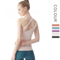 Onebas Fitness Suit With One Shoulder Sports Bra 4 Colors