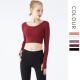 Onebas Yoga Sports Activewear With Backless Leggings Long Sleeve 5 Colors
