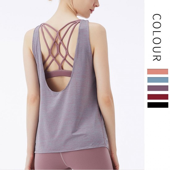 Onebas Yoga Sports Activewear With Blue Tank Top 3 Colors