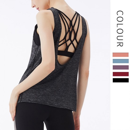 Onebas Yoga Sports Activewear With Blue Tank Top 3 Colors