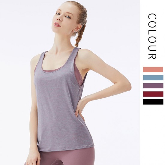 Onebas Yoga Sports Activewear With Blue Tank Top 3 Colors