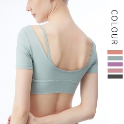 Onebas Yoga Sports Fitness Wear With Body Shaper Comfort Short Sleeve 4 Colors
