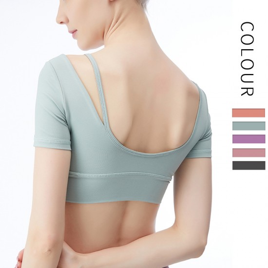 Onebas Yoga Sports Fitness Wear With Body Shaper Comfort Short Sleeve 4 Colors