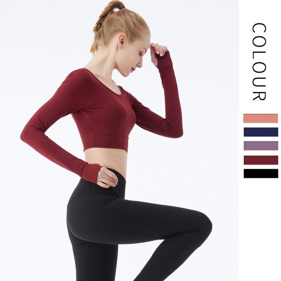 Onebas Yoga T-Shirt Activewear With Body Shaper Comfort Sports Leggings Long Sleeve 3 Colors