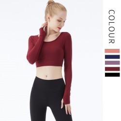 Onebas Yoga T-Shirt Activewear With Body Shaper Comfort Sports Leggings Long Sleeve 3 Colors