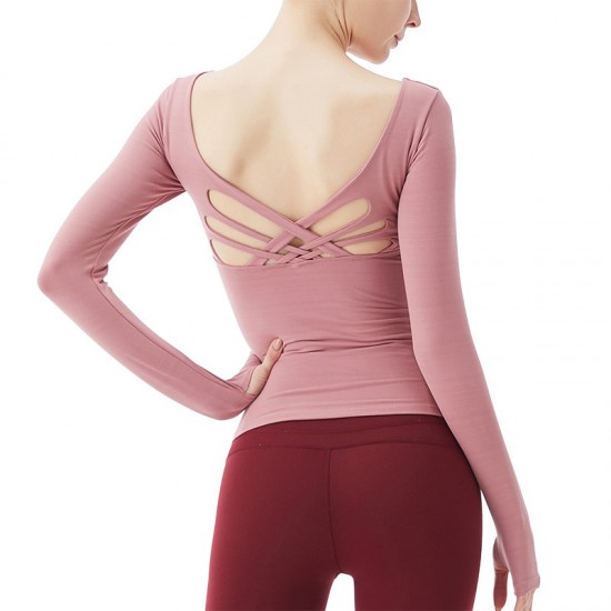 Onebas Yoga T-Shirt Fitness Wear With Comfort Backless Sports Top 3 Colors