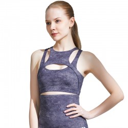 Onebas Yoga Tank Top With Gray Blue Body Shaper Leggings 5 Colors