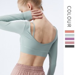 Onebas Yoga Tank Top With Light Green Leggings Long Sleeve