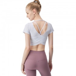 Onebas Yoga Tank Top With White Fitness Suit Short Sleeve Body Shaper Leggings