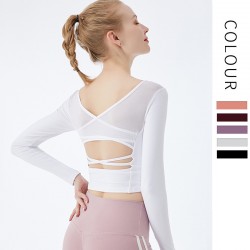 Onebas Yoga Tank Top With White Leggings Long Sleeve