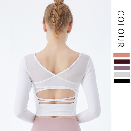 Onebas Yoga Tank Top With White Leggings Long Sleeve