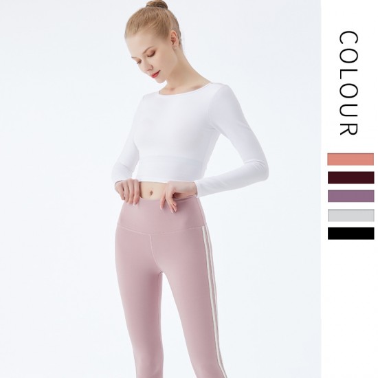 Onebas Yoga Tank Top With White Leggings Long Sleeve