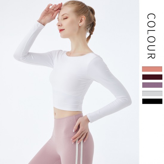 Onebas Yoga Tank Top With White Leggings Long Sleeve