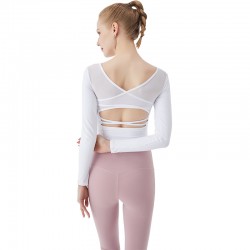 Onebas Yoga Tank Top With White Leggings Long Sleeve