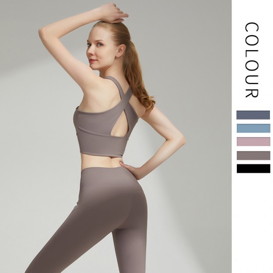 Onebas Yoga Tanks Top With Gray Fitness Wear Body Shaper Leggings 3 Colors