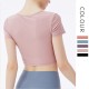 Onebas Yoga Tanks Top With Pink Short Sleeve Leggings 3 Colors